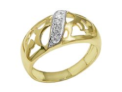 Złoty pierścionek z cyrkoniami - 7445