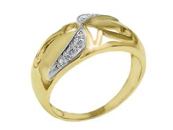 Złoty pierścionek z cyrkoniami - 7446
