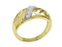 Złoty pierścionek z cyrkoniami - 7447