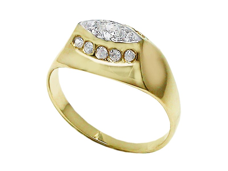 Złoty pierścionek z cyrkoniami - 7451 - 1