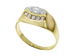 Złoty pierścionek z cyrkoniami - 7451