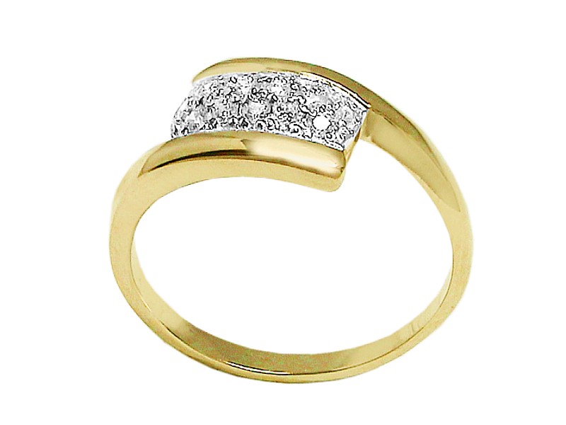 Złoty pierścionek z cyrkoniami - 7455 - 1