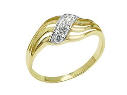 Złoty pierścionek z cyrkoniami - 7457