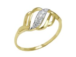 Złoty pierścionek z cyrkoniami - 7458
