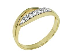 Złoty pierścionek z cyrkoniami - 7460