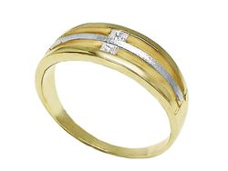 Złoty pierścionek z cyrkoniami - 7461