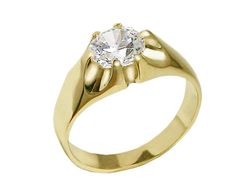 Złoty pierścionek z cyrkonią - 7464