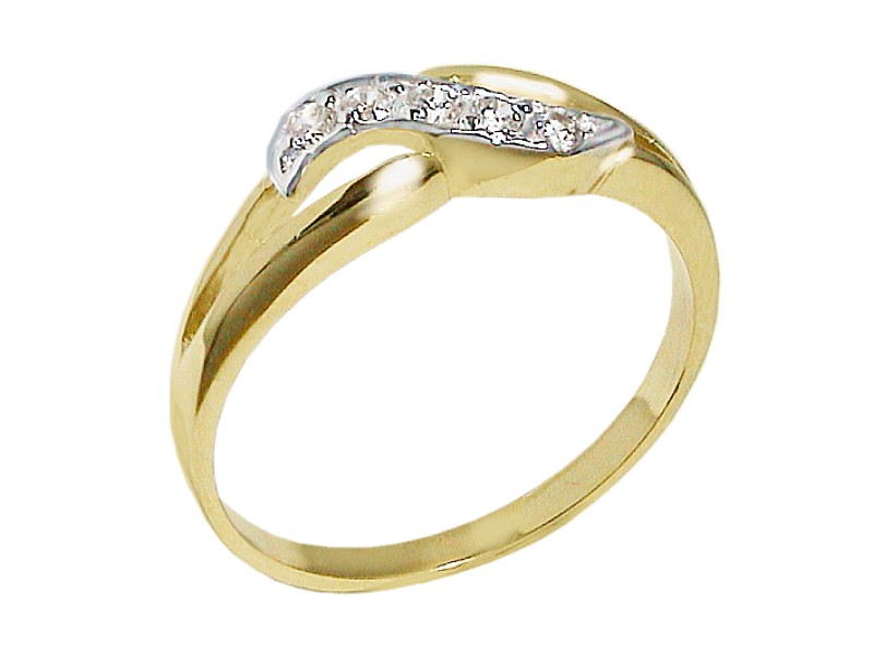 Złoty pierścionek z cyrkoniami - 7465 - 1