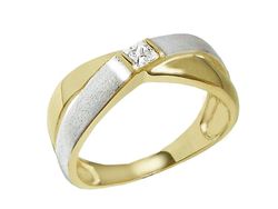 Złoty pierścionek z cyrkonią - 7466