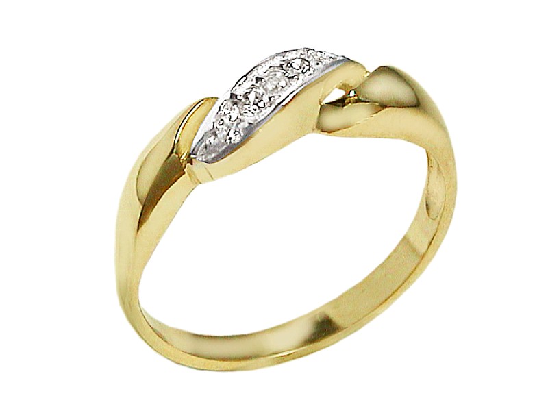 Złoty pierścionek z cyrkoniami - 7467 - 1