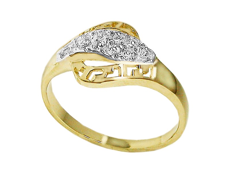 Złoty pierścionek z cyrkoniami - 7468 - 1