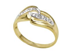 Złoty pierścionek z cyrkoniami - 7471