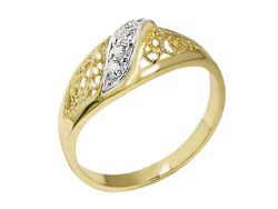 Złoty pierścionek z cyrkoniami - 7473
