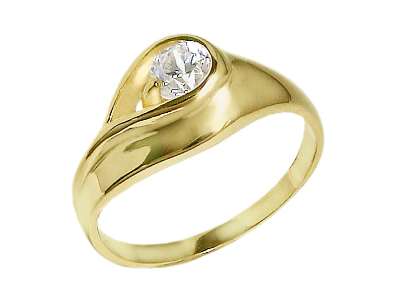 Złoty pierścionek z cyrkonią - 7474
