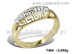 Złoty Pierścionek złoty rodowane złoto próba 585 - 7484