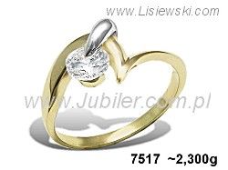 Złoty Pierścionek z cyrkonią żółte złoto próba 585 - 7517