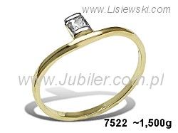 Złoty Pierścionek z cyrkonią żółte złoto próby 585 - 7522