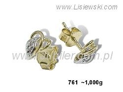 Złote kolczyki z żółtego złota próby 585 - 761
