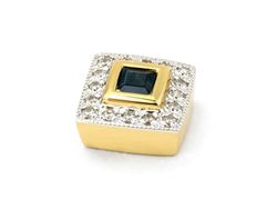 Złoty wisiorek z szafirem i brylantami - 765skW_pro