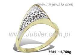 Złoty Pierścionek z cyrkoniami żółte złoto próba 585 - 7680