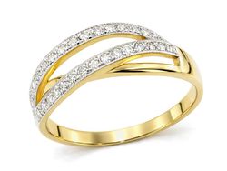 Złoty pierścionek z brylantami żółte złoto - 7699br_Vs_H