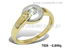 Złoty Pierścionek z cyrkoniami żółte złoto 585 - 7826