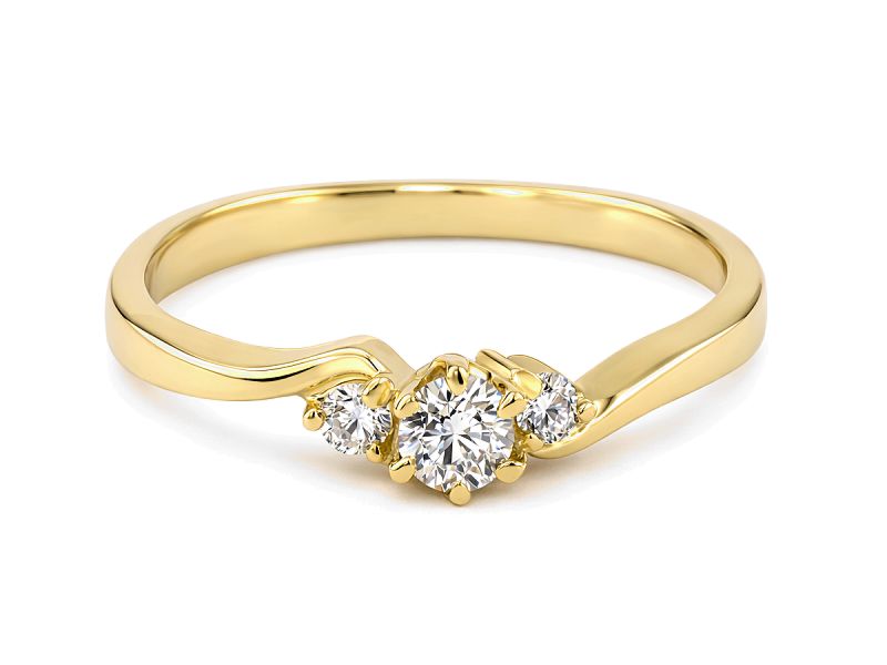 Złoty pierścionek z brylantami żółte złoto - 7856br_VS1_H - 2