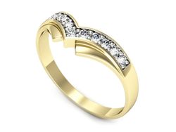 Pierścionek z diamentami żółte i białe złoto 585 - 7861zb