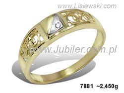 Złoty Pierścionek z cyrkonią żółte złoto próba 585 - 7881