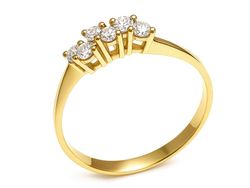 Złoty pierścionek z brylantami żółte złoto - 78br_P1_I