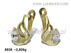 Złote Kolczyki z cyrkoniami żółte złoto proba 585 - 8038