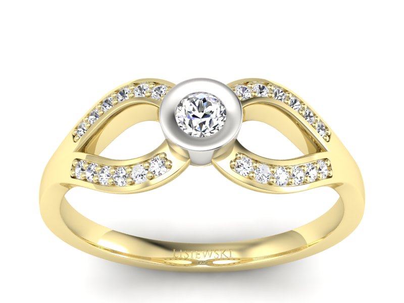Złoty Pierścionek z brylantami promocja - 803skW_pro - 1