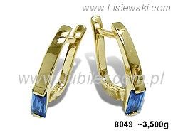 Złote Kolczyki żółte złoto z spinelami - 8049