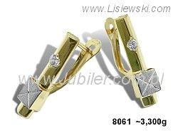 Złote Kolczyki z cyrkoniami żółte złoto próba 585 - 8061