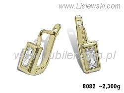 Złote Kolczyki z cyrkoniami żółte złoto proba 585 - 8082