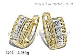 Złote Kolczyki z cyrkoniami żółte złoto próba 585 - 8208