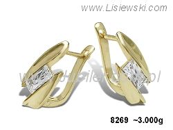 Złote Kolczyki z cyrkoniami żółte złoto proba 585 - 8269