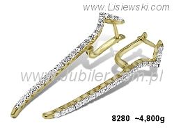 Złote Kolczyki z cyrkoniami żółte złoto próba 585 - 8280