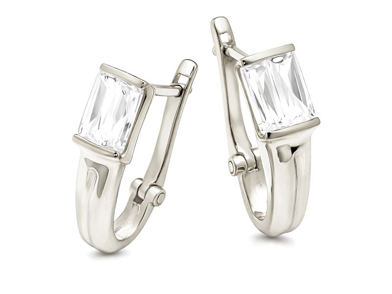 Kolczyki srebrne z cyrkoniami - 8346ag - 1