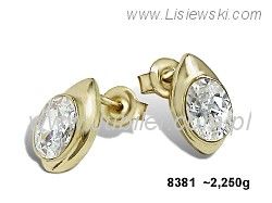 Złote Kolczyki z cyrkoniami żółte złoto proba 585 - 8381