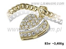 Zawieszka serce - cyrkonie i złoto 585 od Lisiewski - 83w