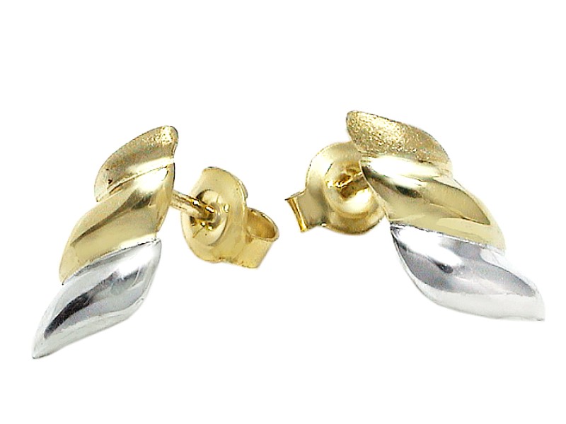 Złote kolczyki z żółtego złota próba 14k - 8442 - 1