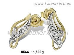 Złote Kolczyki żółte złoto z cyrkoniami - 8544