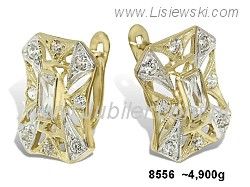 Złote Kolczyki z cyrkoniami żółte złoto proba 585 - 8556
