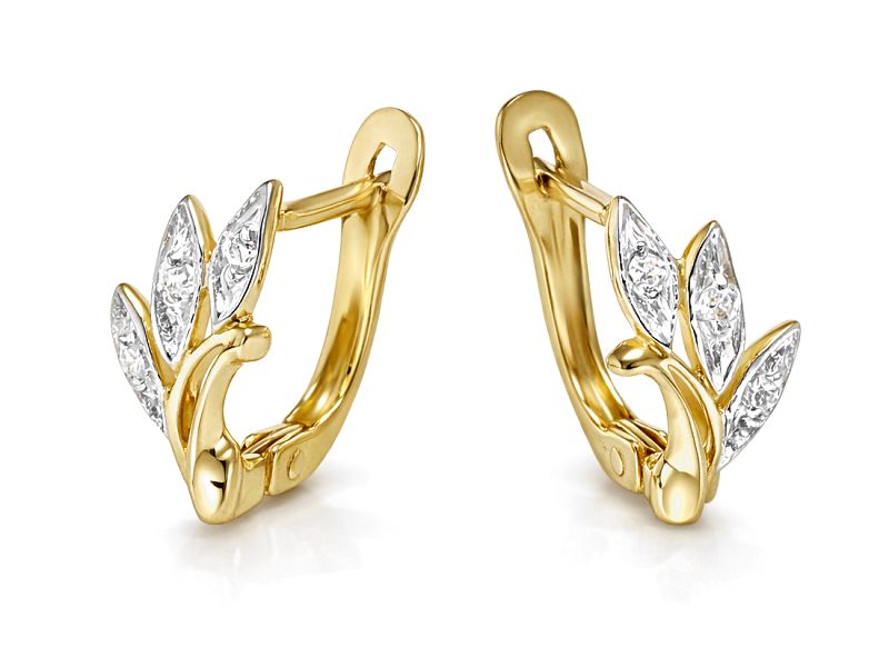 Złote kolczyki z brylantami - 8672br_k_Si_H - 1