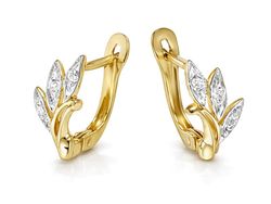 Złote kolczyki z brylantami - 8672br_k_Si_H