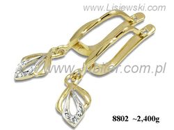 Złote Kolczyki żółte złoto z cyrkoniami złoto 585 - 8802_k