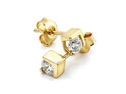 Złote kolczyki z brylantami żółte złoto - 8942br_Si_H