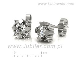 Złote Kolczyki z brylantami białe złoto proba 585 - 8944b