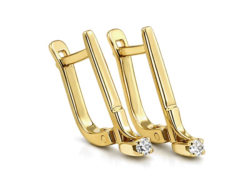 Złote kolczyki z brylantami żółte złoto - 8981br_SI_H - 1